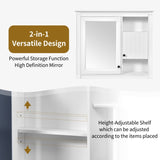 32'' Bathroom Wall Cabinet with Mirror, Wall Mounted Medicine Cabinet with 3 Shelves, Mirrored Door N710P252505K