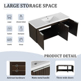 48 Inch Bathroom Cabinet With Resin Sink,Soft Close Doors,Float Mounting Design W999P206328