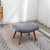 Leiria Contemporary Silky Velvet Tufted Accent Chair with Ottoman, Gray T2574P164273