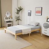 Basic bed frame solid wood color Full 197.2*136*30.5cm wooden bed 01801680