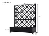 Metal Raised Garden Bed with Wheels and Trellis,73"x47"x16" Planter Box for Climbing Plants, 50711084