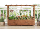 Natural Pine Wood Raised Garden Bed, 100% Solid Pine Construction & Hanging Roof Design 77341883