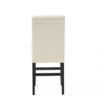 ZUN Contemporary leather counter stools,Ivory dining chairs with nail-head decoration ,25 N780P168429