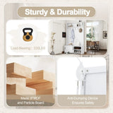 Hall Tree with Top Shelf and Storage Bench, Hallway Shoe Cabinet with Sliding Doors, Coat Rack with W1307P175739