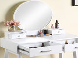 Liannon Contemporary Wood Vanity and Stool Set, White T2574P164239