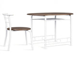 1 Table 2 Chairs Table Set, Oval Tabletop, MDF & Metal Frame, KD Assemble 25841505