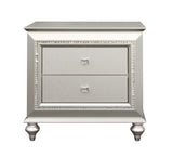 Champagne 2-Drawer Nightstand with Sparkling Trim B062P215406