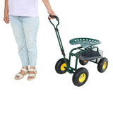 Garden trolley Rolling work chair with wheels, garden stool for planting, 360 degree swivel seat, W227P207221