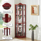 Glass Cabinet Lighted Corner Cabinet Corner Display Curio Cabinet, Glass Display With W2275P177191