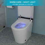 ZUN Smart Toilet with Bidet Built in, Auto Open & Close, Elongated Heated seat, Foot Sensor Flush, LED W1243P203328