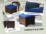 2 Pieces Wicker Outdoor Ottomans 16500599