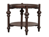 Classic Solid Wood Round Side Table with Lower Shelf W3137P506942