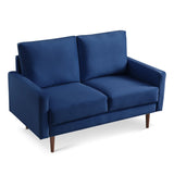 ZUN 57.1” Modern Decor Upholstered Sofa Furniture, Wide Velvet Fabric Loveseat Couch, Solid Wooden Frame B082111403