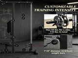 Black Lat Pull down Machine with Adjustable Seat And Flip-Up Footplate High/Low Pulley Home Gym 67804429