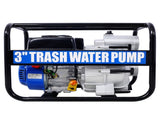 Trash Pump 3 inch, 209cc 7HP 4 stroke OHV ENGINE, Gas Powered Full Trash Water Pump 50 ft Discharge W465134909