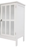 ZUN FCH Transparent Double Door Side Cabinet White 44876940