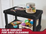4-Shelf Plastic Storage Shelf, Black, 22" W x 14" D x 47" H 33111428
