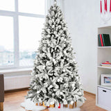 8ft Flocked Christmas Tree with 470L Colorful LED Lights with G45 ball, Realistic PEPVCHard Needle 68244348
