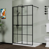 Goodyo 46" X 72" Shower Screen Walk-in Wet-room Black D16312035