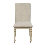 Upholstered Dining Chair with Turned Wood Legs Set of 2 B03548996