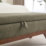 COOLMORE Teddy wool fabric, solid wood feet for solid weighing, and bed end stool with storage W1539P242730