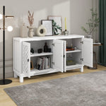 ZUN Large Storage Space Sideboard, 4 Door Buffet Cabinet with Pull Ring Handles for Living, Dining 18855079