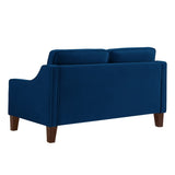 Modern Loveseat sofa for Living Room, Upholstered Velvet Small Couch with Wooden Legs for Livingroom W2186P143468