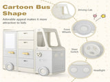 Kids Bus Toy Organizer with Built-in Whiteboard, 4 Drawers2 Cabinets 180LBS Total Weight Capacity 18971532