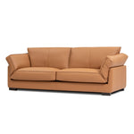 ZUN 89.76 Inch Top Genuine Leather Sofa, 3 Seater Leather Couch, Mid-Century Modern Couch for Living W2582P182428