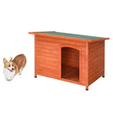 ZUN Waterproof Wood Dog House Pet Shelter Natural Wood Color L 86988362