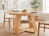 43.3"-59.05" Extendable Round Dining Table for 4-6, Round-to-Oval Kitchen Table with Removable W3867P538531