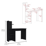 ZUN Vilna 120 Writing Desk , Four Shelves B200P173195