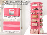 7-tier, 360&deg rotating wood-plastic composite shoe rack, 60*60*184cm, pink 24690720
