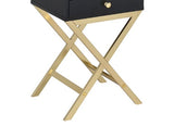 Coleen Black & Brass Finish Accent Table B2726P277914