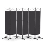 5.74FT 6-Fold Top With Shape 160g Polyester Cloth Plastic Feet Carbon Steel Frame Foldable Screen 49481759