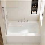 30 in. W * 58 in. H rotation shaft door Shower Doors for Bathtub, 1/4" Thick SGCC Tempered W2965P277718