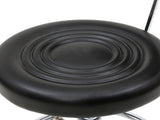 Round Shape Adjustable Salon Stool with Back and Line Black 29871662