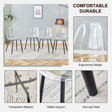 ZUN Modern minimalist transparent dining chair, plastic chair, armless crystal chair, Nordic creative W1151P198302