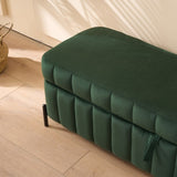 49.21"Wide Velvet Storage Soft Bench for Living Room, Entryway and Bedroom. Green W3118P272643