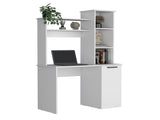 Muncy Computer Desk with Ample Work Surface, Hutch Storage and Single Door Cabinet with 3-Tier B097133099