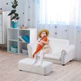 Kids Sofa Set with Footstool-White 18003800
