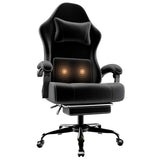 Ergonomic Gaming Chair, Video Game Chair with Massage Lumbar Support and Footrest, Height Adjustable 95655292