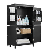 ZUN Elegant Bathroom Floor Storage Cabinet, Bathroom Storage Unit, Freestanding Cabinet with 4 Doors, 96700316