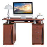 115* 55*74cm 15mm MDF Portable 1pc Door with 3pcs Drawers Computer Desk Coffee Color 10786365