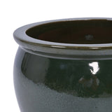 3 Pieces Ceramic Flowerpot, Modern Planter for Patio, Garden or Windowsills - Antique Blue Green W3273P321543