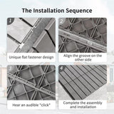 Patio Interlocking Deck Tiles, 12"x12" Square Composite Decking Tiles, Four Slat Plastic Outdoor W1859P181784