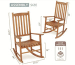 ZUN Acacia Indoor Rocking Chair, Outdoor Solid Wood Patio Furniture New Style Light Brown 24467314