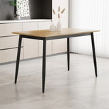 Modern minimalist wood grain tabletop dining table, stylish dining table, kitchen dining table, W1727P229029