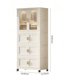 ZUN 25.59" Side Wide Folding Wardrobe , 25.59"×15.75"×70.87 ", with Magnetic Door, Plastic Storage 49014022