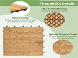 30-Pack Acacia Wood Interlocking Deck Tiles 12"x12" Quick Drainage for Patio Garden Poolside Natural 08436898